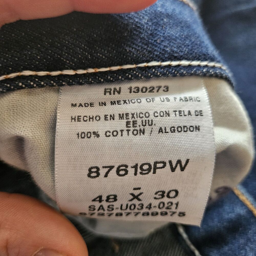 Rustler Blue Jeans Mens Size 48x30 Straight Leg Medium Wash Blue Collar Work - Picture 6 of 12